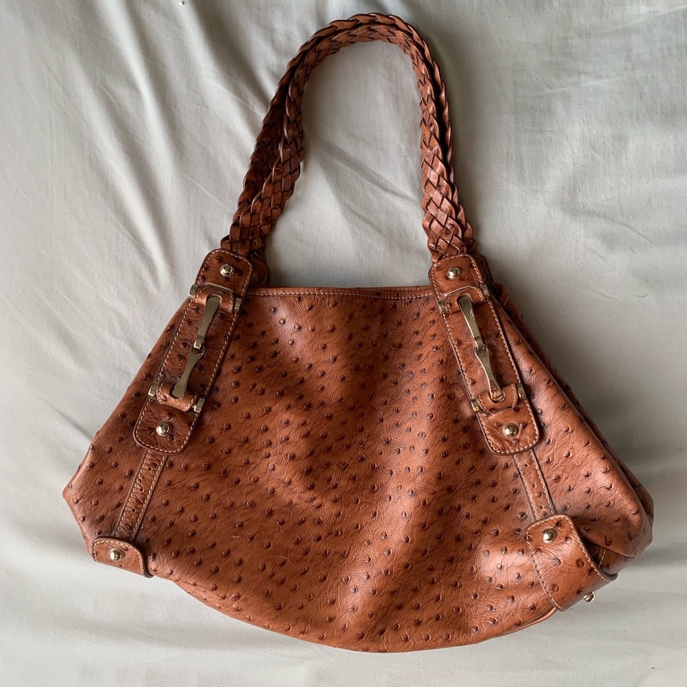 VINTAGE GUCCI Ostrich Leather Shoulder Bag